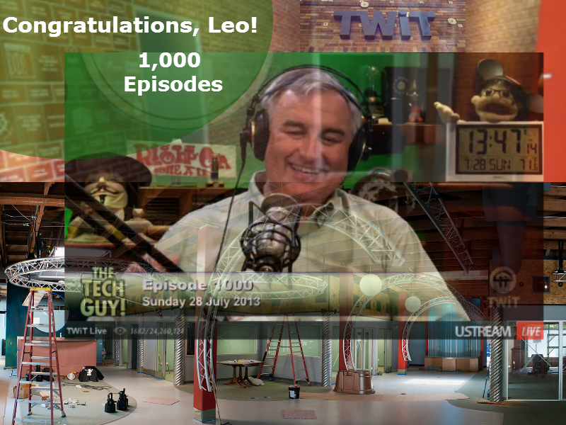 Leo Laporte hosting his 1,000th episode of The Tech Guy show