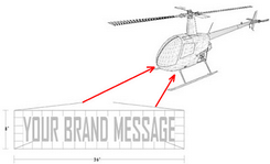 helicopter with digital billboard attached